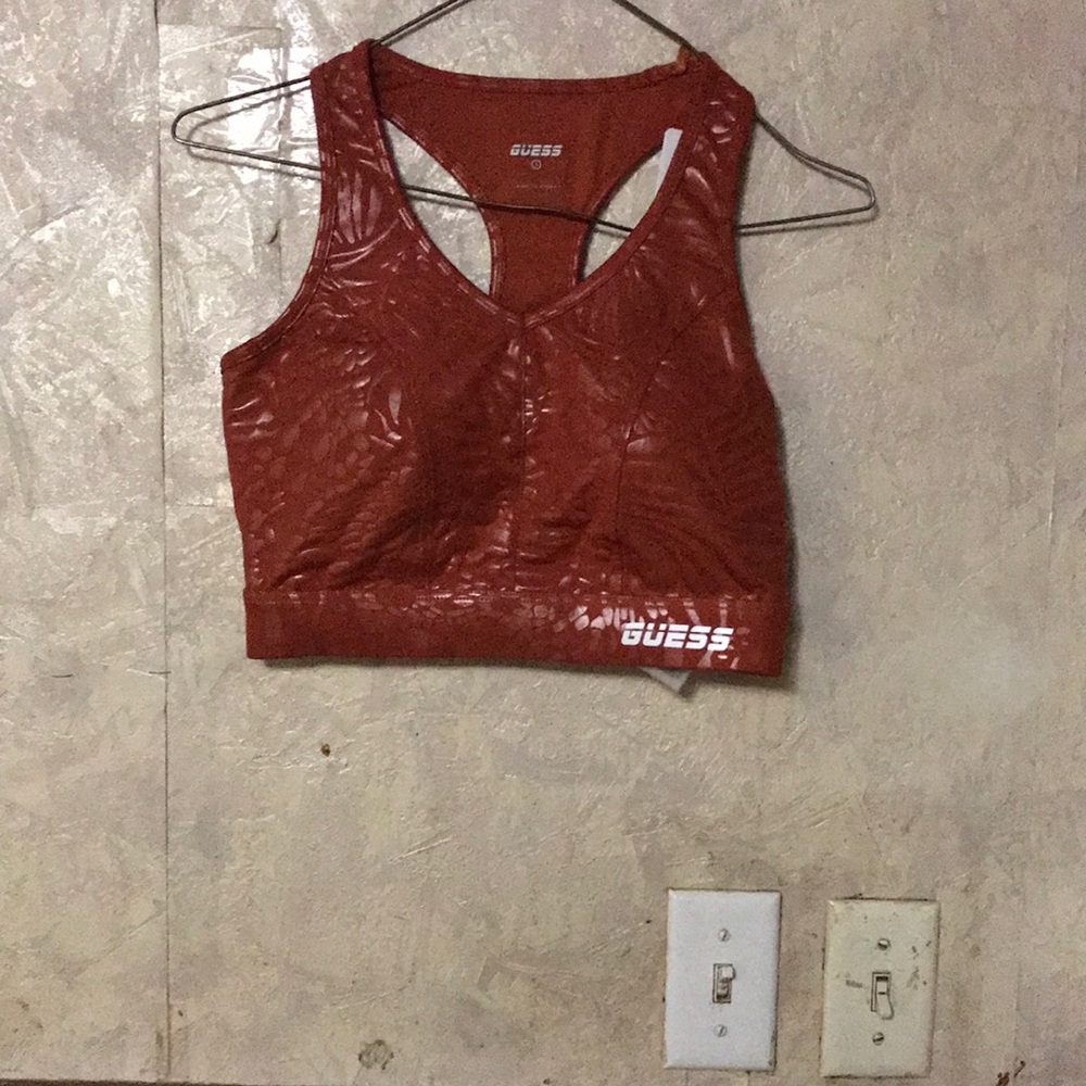 Burnt orange color guess sports bra